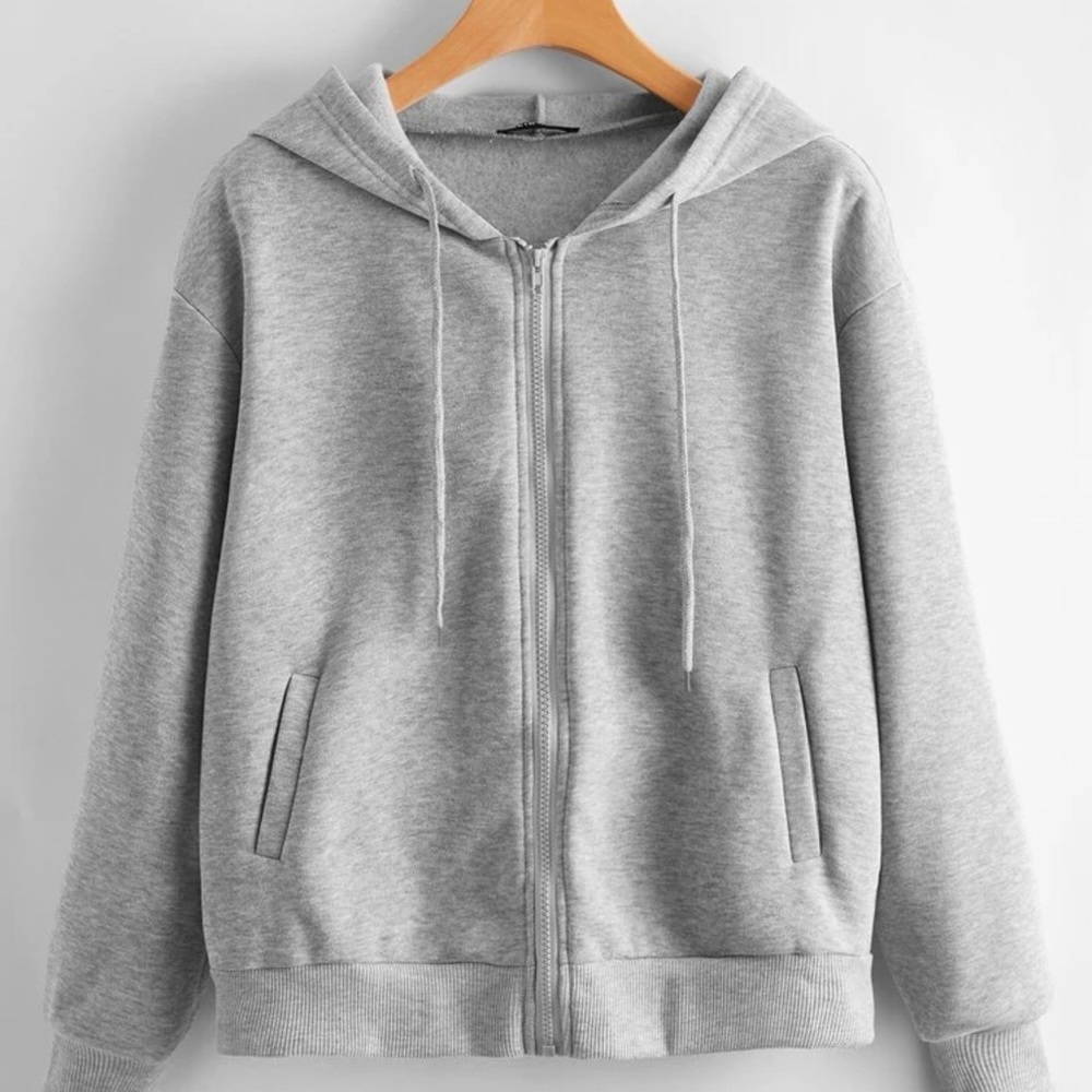 Gray zip up hoodie
